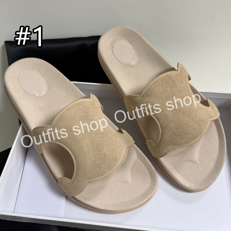 2026 Shoes Suede Leather Slipper Beach Sandals Designer Lady Shoes Style Size 35-42