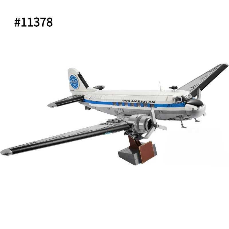 2026 New 11378 Douglas DC-3 Airliner Building Block Kit American Aviation Airplane Model Blocks Brick Toys for Adults Gifts L260603WXX6
