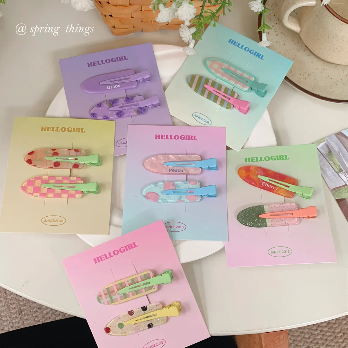 2/4pcs Candy Color Fruit Hair Bang Clip Summer Hairpin No Crease Acrylic Barrette Hair Side Clamp For Girl Hair Accessories260528BJ - view 3
