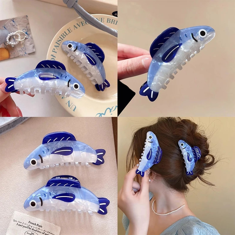 2026 Creative Ocean Sardine Clip Hair Clip Cute Texture Shark Clip Ponytail Clip Hair Ornaments Female260528BJ - view 5
