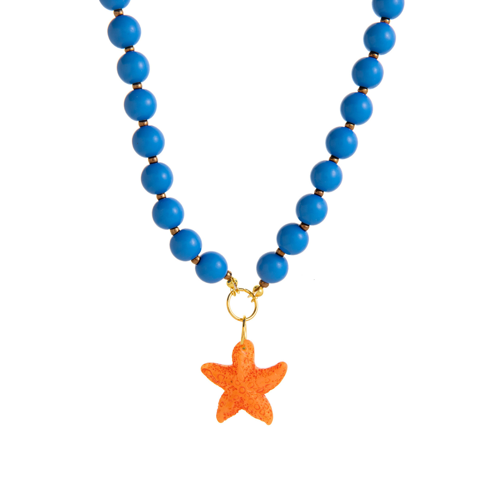 Summer ocean style shell beach crab necklace fresh small fish starfish stone pendant colorful bead string for women250807