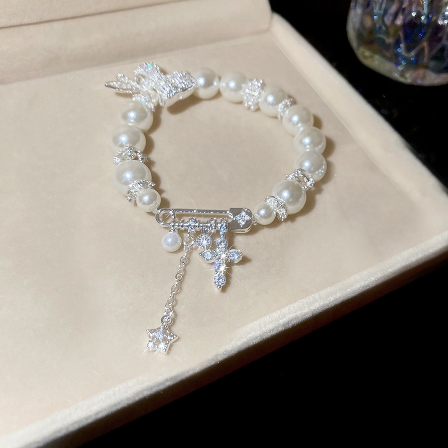Zircon Bowknot Pearl Bracelet French Vintage Elegant Style Luxurious High-End Jewelry - view 8