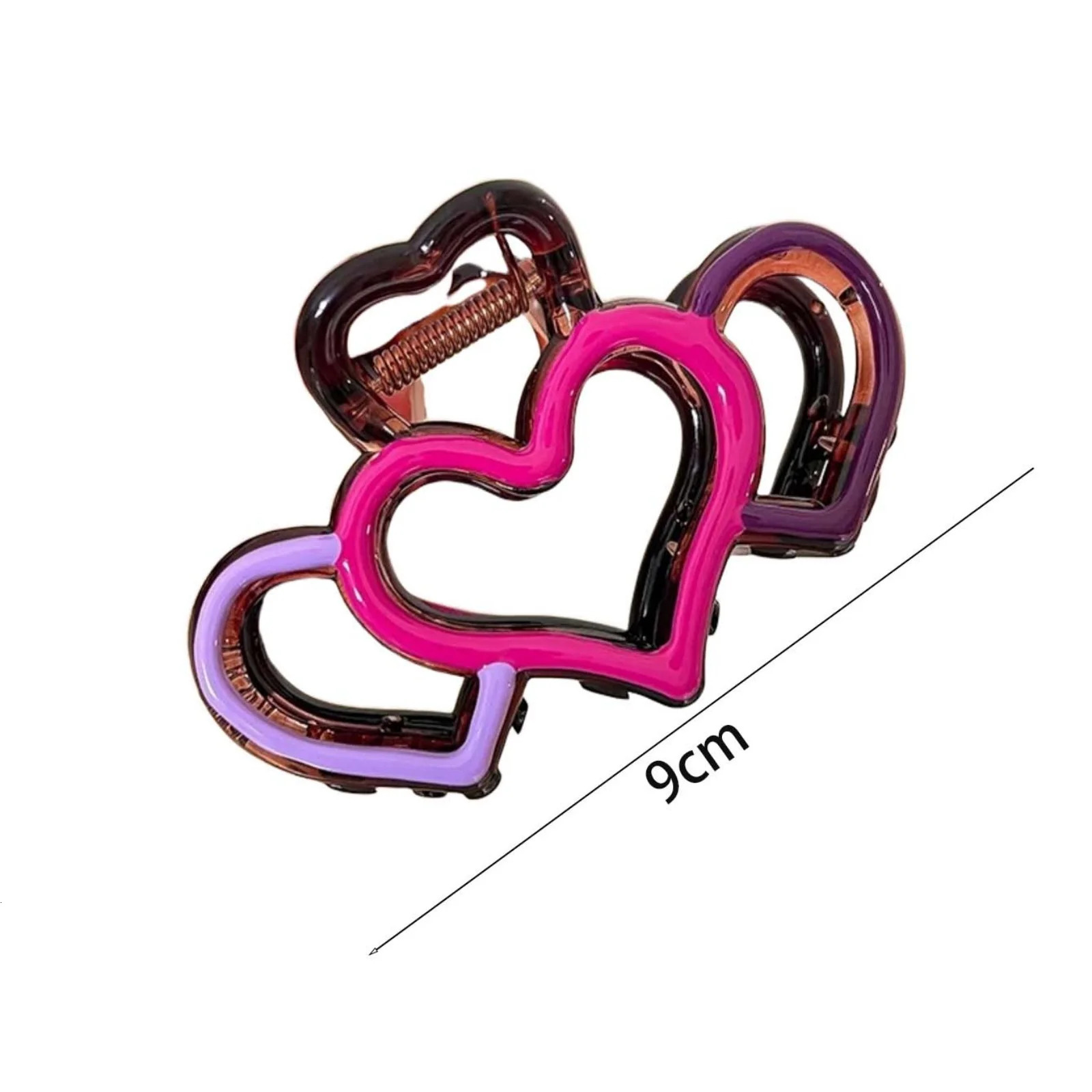 1PC Chic Heart - Shaped Hair Claws Elevate Your Hairstyle These trendy hair claws feature a charming heart n260528BJ - view 3