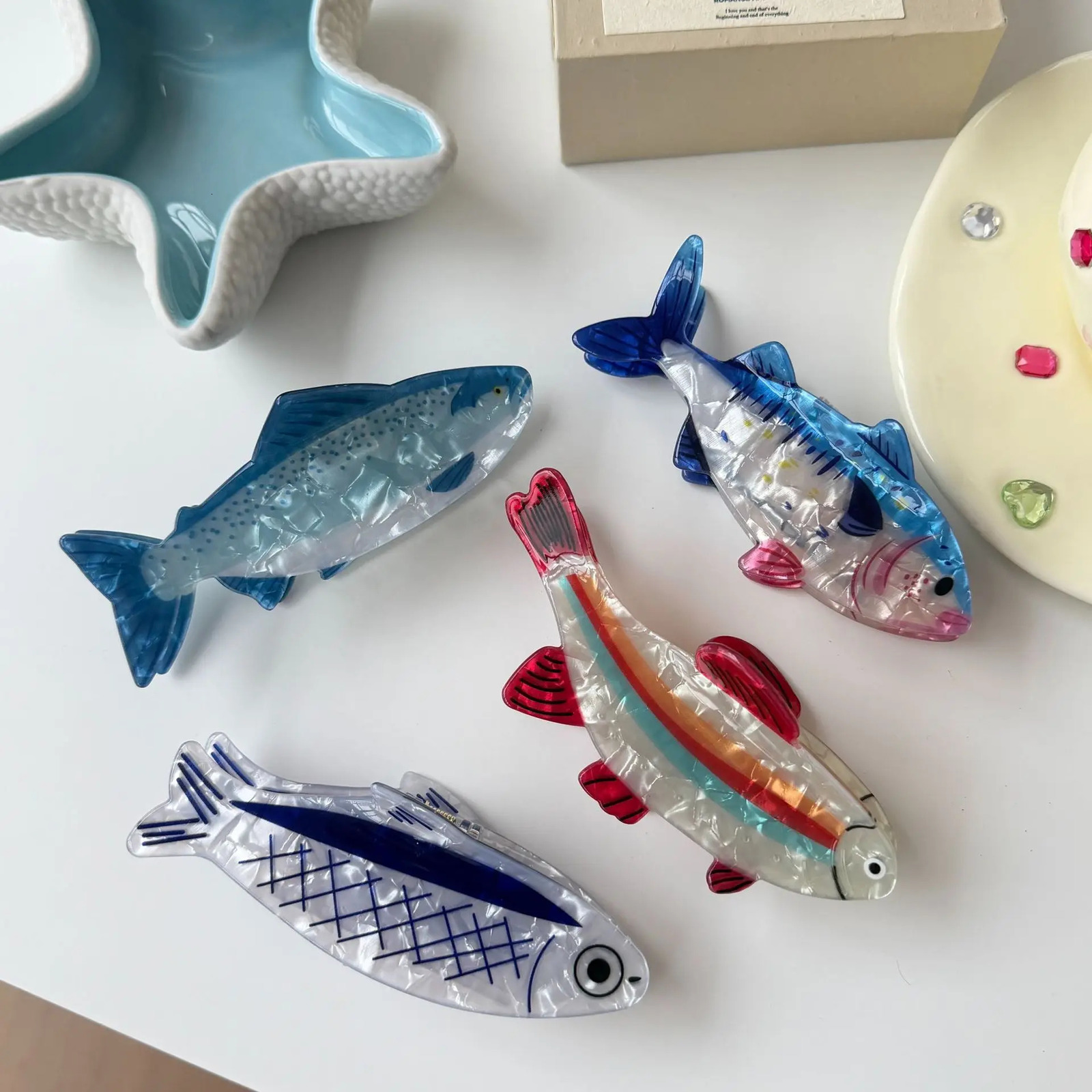 Creative Sardine Ocean Fish Hair Clips Acetate Claw Clips For Women Funny Sea Animals Hair Accessories Crab Claw Hair Holder260528BJ - view 5