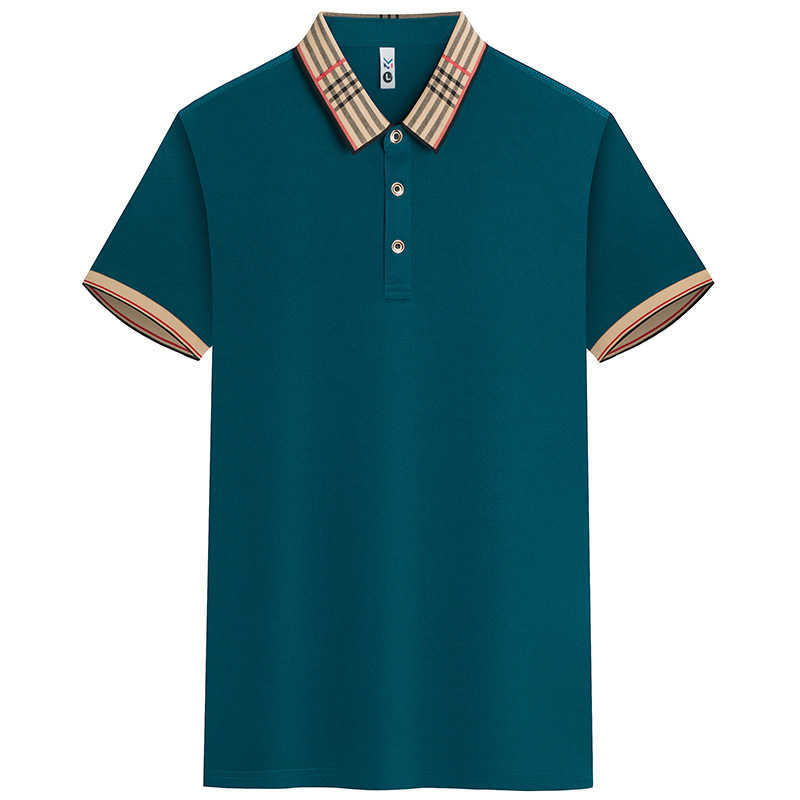 Summer Mens Short Sleeve Business Light Luxury Turn-Down Collar T-Shirt Breathable Casual Versatile Top Polo Shirt