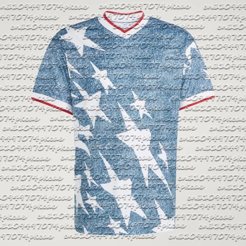 USA Retro Soccer Jersey 1990s Star Print Men Women Blue White Red Trim Breathable Quick Dry Football Shirt 260603