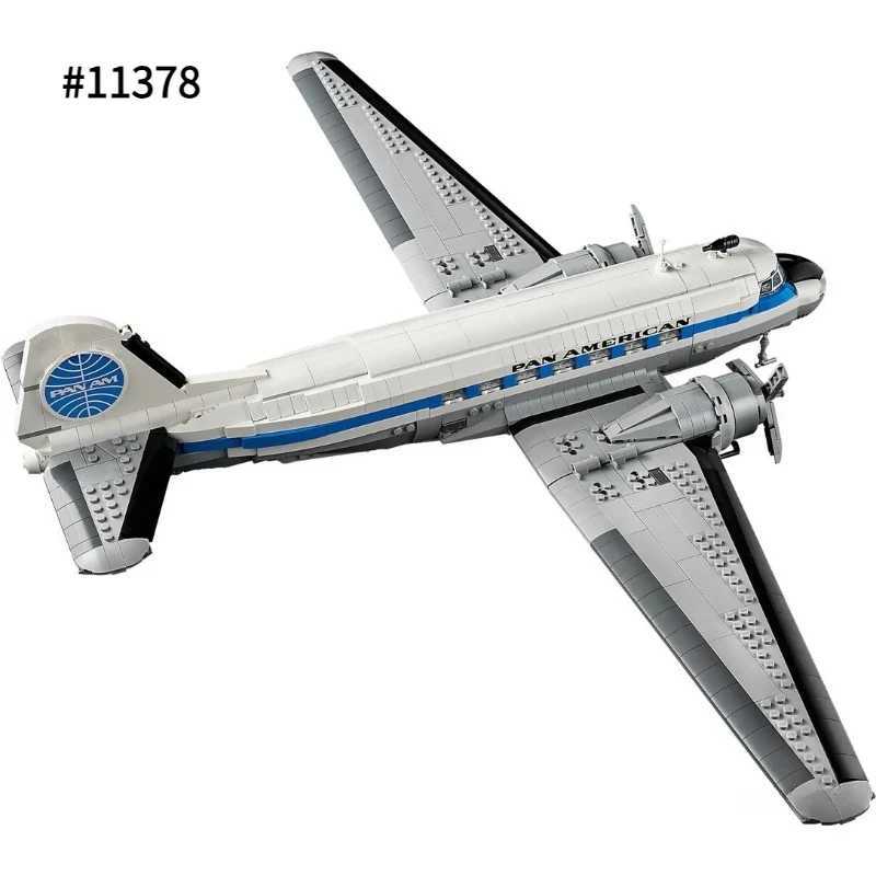 2026 New 11378 Douglas DC-3 Airliner Building Block Kit American Aviation Airplane Model Blocks Brick Toys for Adults Gifts L260603WXX6