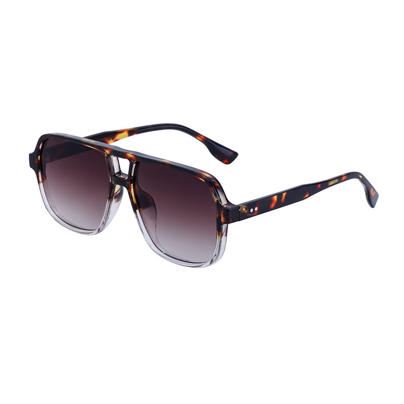 Designer Sunglasses Luxury Men's Outdoor Cycling Sun Protection Anti Glare Anti UV Retro Double Bridge Large Frame Hiking Beach High-end Windproo - view 8