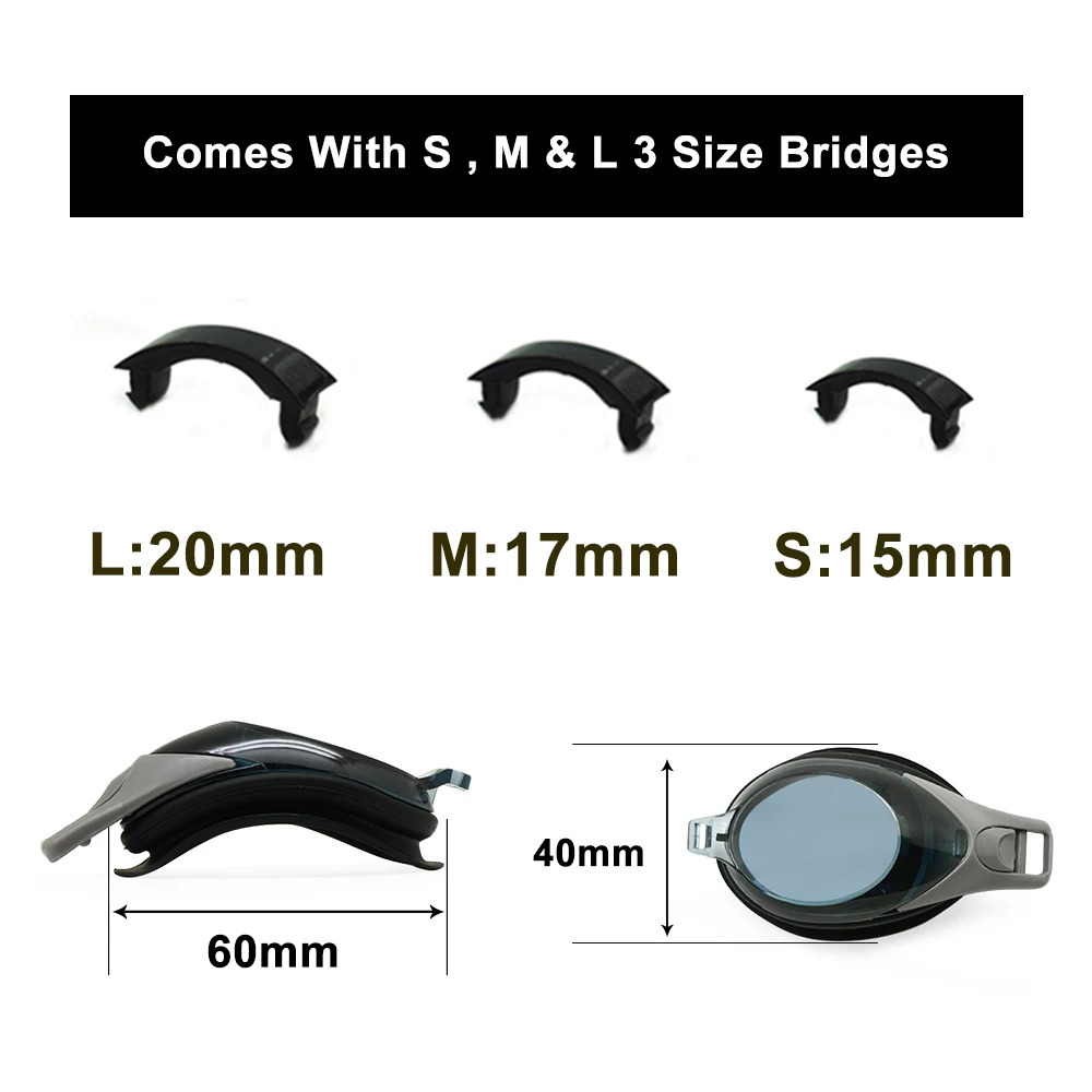 Optical Swim Goggles Rx Prescription Swimming Glasses Adults Children Different Strength Each Eye with Free Ear Plugs 260622 - view 4