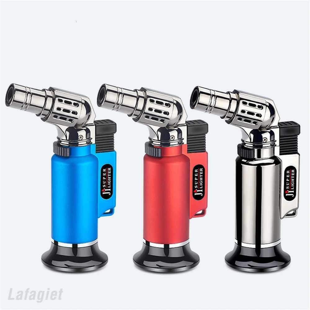 Hot Windproof Metal Turbine Gas Lighter Welding Gun Kitchen Cooking Adjustable Flame Powerf Spray Gun Cigar Lighter Men GiftsJ260603