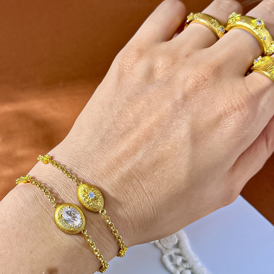 Blue Turquoise Bracelet Gold Tone Crystal Accent Woven Texture Engraved Statement Jewelry Fashion Accessory Gift For Women For Special Occasions Today
