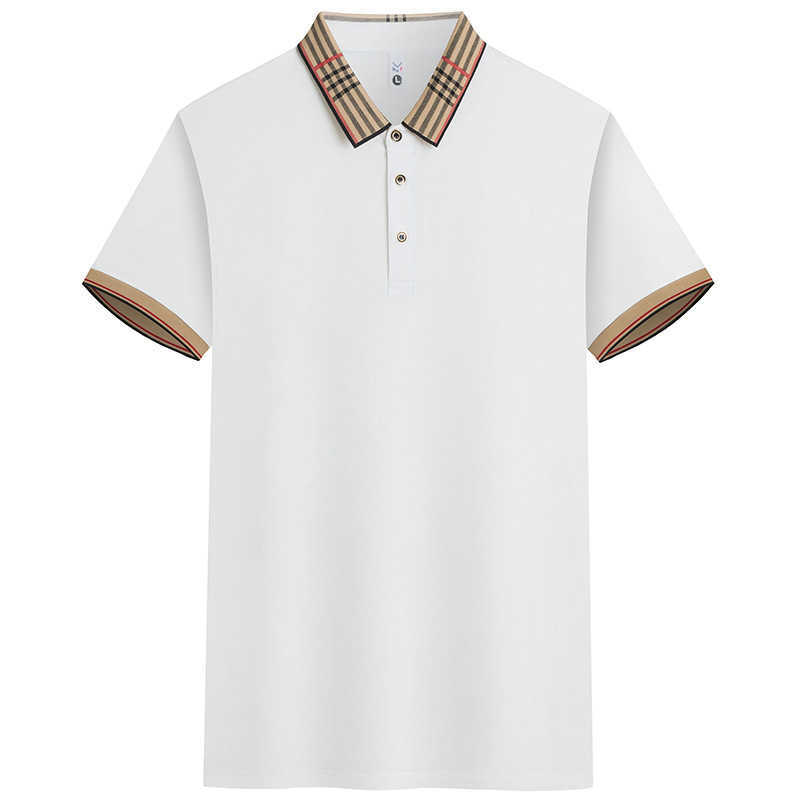 Summer Mens Short Sleeve Business Light Luxury Turn-Down Collar T-Shirt Breathable Casual Versatile Top Polo Shirt