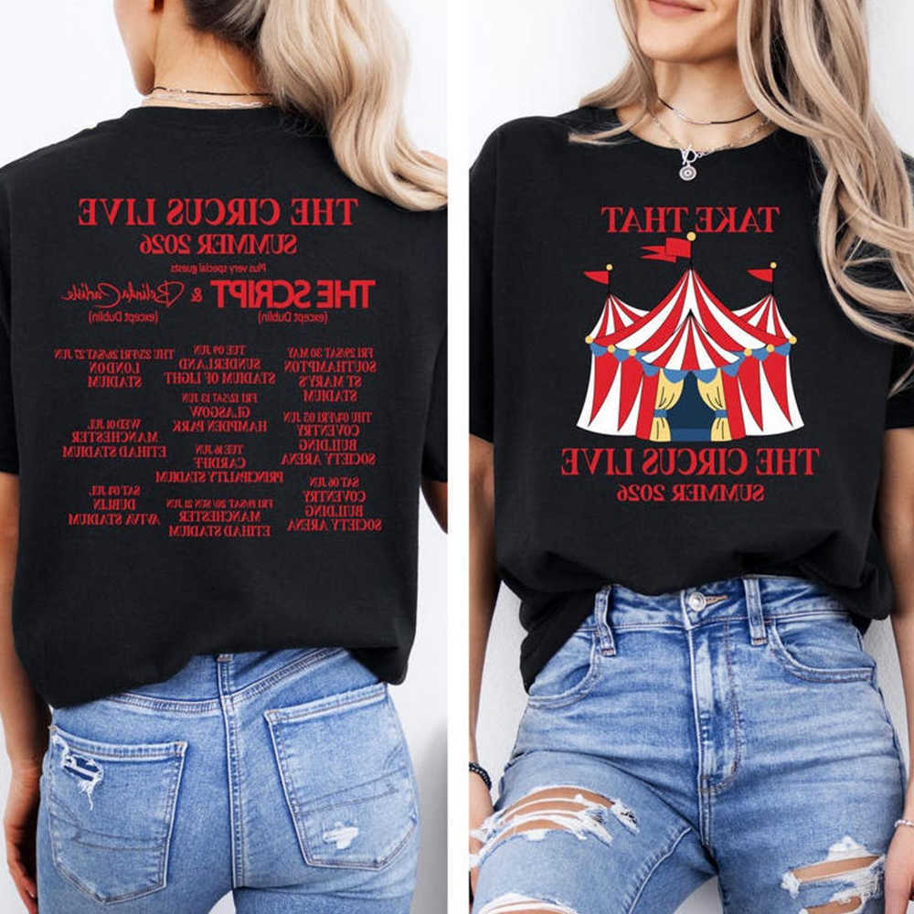 Take That Circus Vintage Summer 2026 Tour T-Shirt TT Party MUsic Band Concert Tee Trendy Unisex Short SLeeve Summer Tops M260603