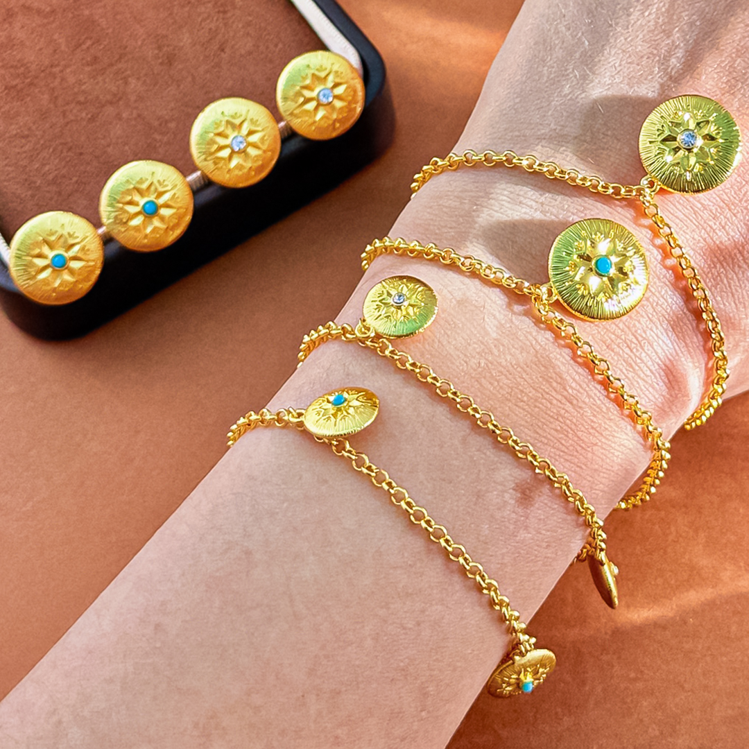 Elegant Blue Turquoise Bracelet Gold Tone Crystal Accent Woven Texture Engraved Finish Luxury Jewelry Gift For Women Party Anniversary For Special Occ