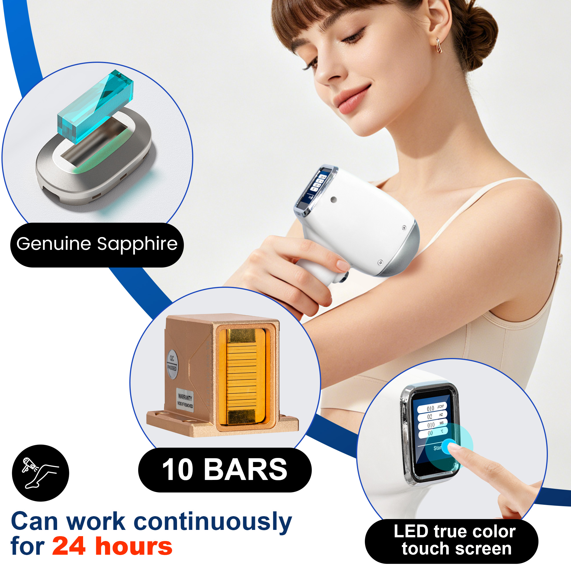 Diode Laser Hair Removal Foldable HD Touch Screen for All Skin Types 808 755 940 1064nm Painless Permanent Fast Cooling Ice Sapphire Technology