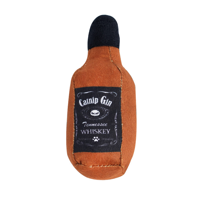 2026 New Bottle Shaped Catnip Plush Cat Toy with Crinkle Sound, Interactive Bite Resistant Chew Pillow, Pet Toy for Cats Relieving Boredom Supplies - view 4