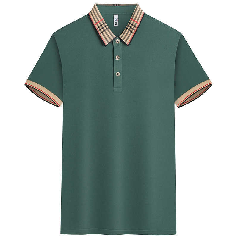 Summer Mens Short Sleeve Business Light Luxury Turn-Down Collar T-Shirt Breathable Casual Versatile Top Polo Shirt