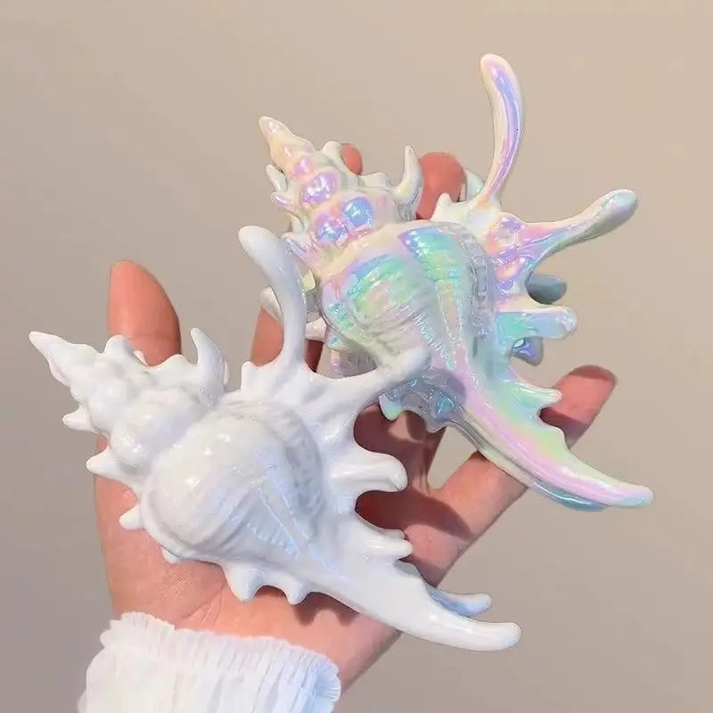 Creative Conch Hairpin Colorful Hair Claw Women Elegant Shark Clip for Summer Beach Headwear for Summer Beach Gift260528BJ - view 5