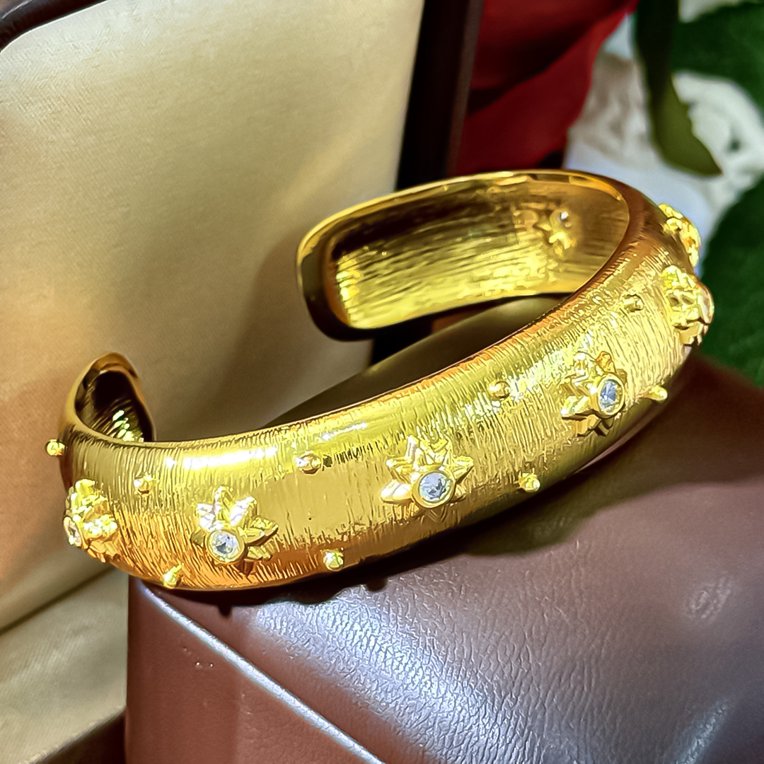 Luxury Turquoise Bracelet Gold Tone CZ Diamond Accent Woven Texture Engraved Finish Statement Jewelry Gift For Women Fashion Anniversary For Collector