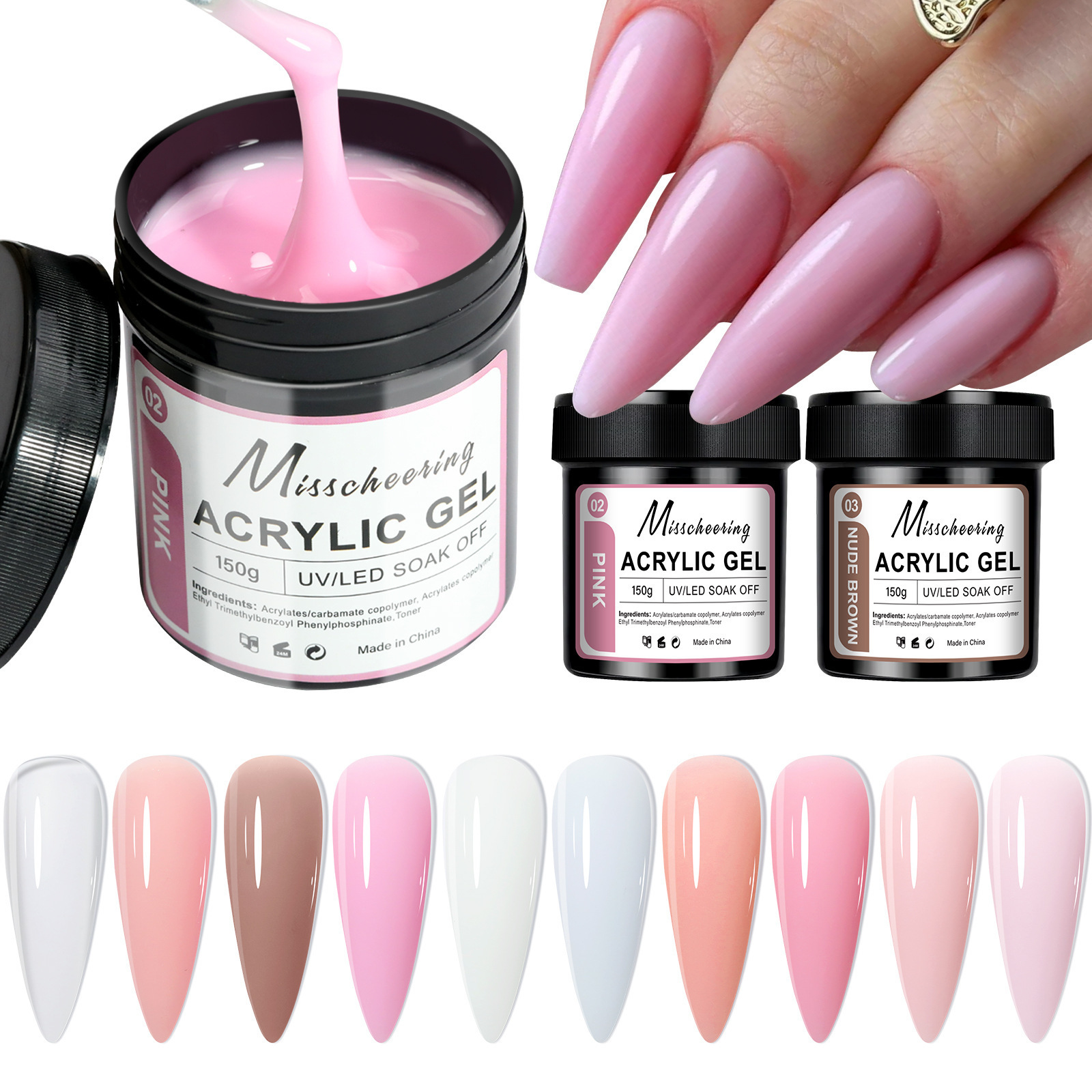 Jillnails 50g Self Leveling Medium Gel 50ml Milky Pink White Gel Builder for Nails Extension Nail Building 251226