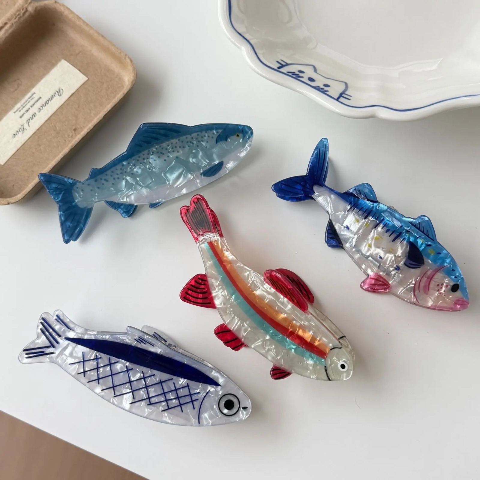Creative Sardine Ocean Fish Hair Clips Acetate Claw Clips For Women Funny Sea Animals Hair Accessories Crab Claw Hair Holder260528BJ - view 4