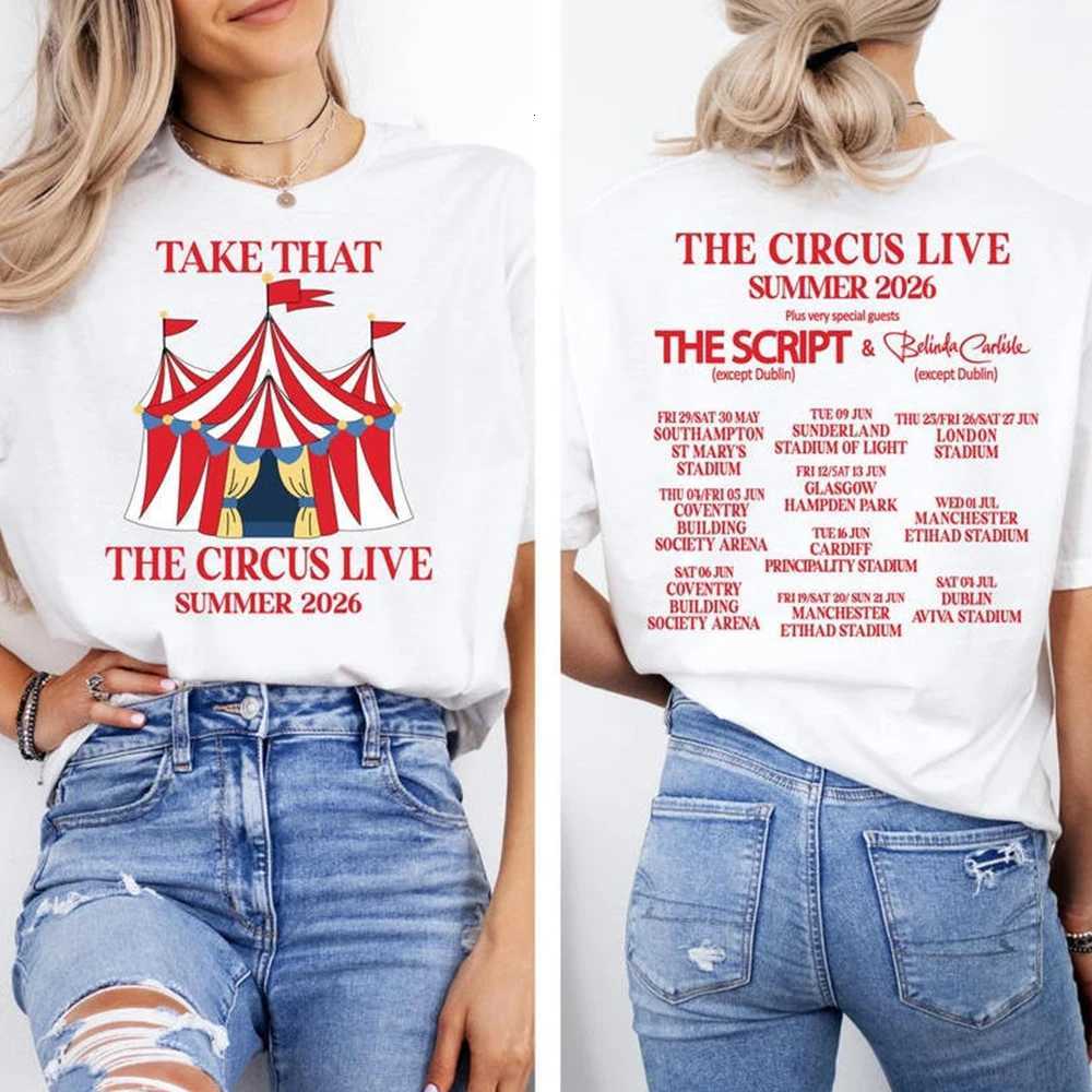 Take That Circus Vintage Summer 2026 Tour T-Shirt TT Party MUsic Band Concert Tee Trendy Unisex Short SLeeve Summer Tops M260603