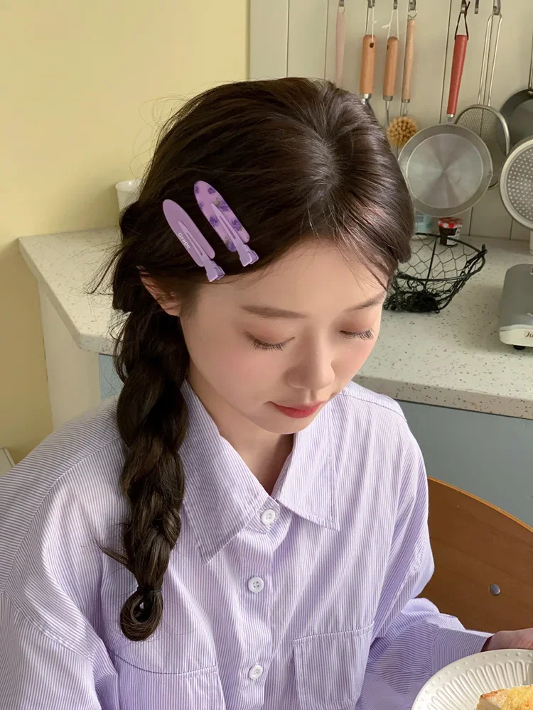 2/4pcs Candy Color Fruit Hair Bang Clip Summer Hairpin No Crease Acrylic Barrette Hair Side Clamp For Girl Hair Accessories260528BJ - view 5