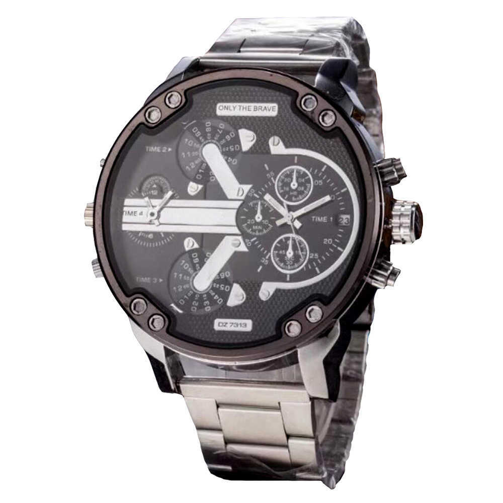 Huge Two Time Zone Mens Watches Top Luxury Brand M Quartz Big Size Watch Individuality Large Men Military Wristwatch X250904