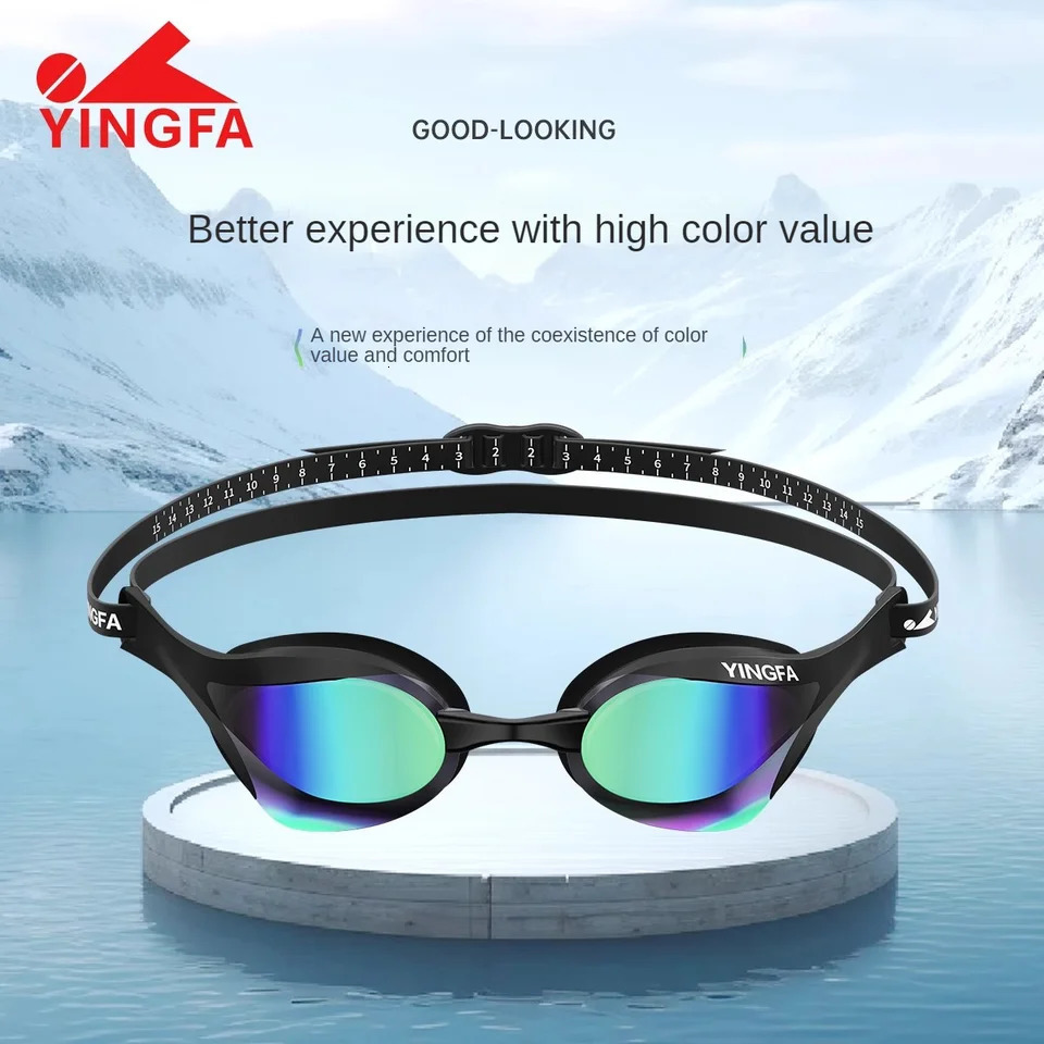 Yingfa Professional Swimming Goggles Waterproof Racing Electroplating AntiFog Diving Glasses With Replaceable nose buckle 260622 - view 3
