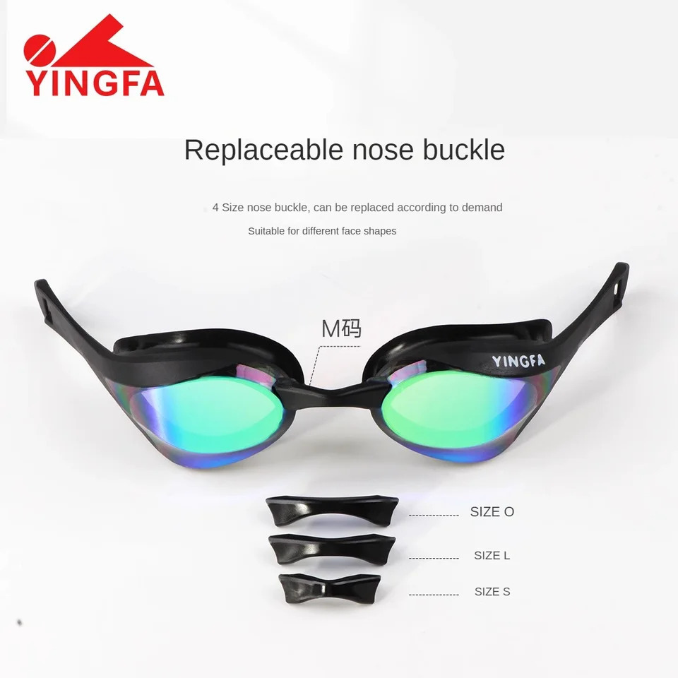 Yingfa Professional Swimming Goggles Waterproof Racing Electroplating AntiFog Diving Glasses With Replaceable nose buckle 260622 - view 4