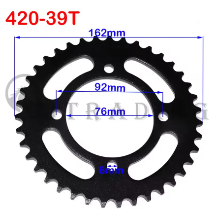 Motorcycle 420/428 Chain 35T/37T/39T/41T/43T/45T/48T 76mm Sprockets Rear Back Sprocket Cog For 110cc-140cc Dirt Pit Bike ATV