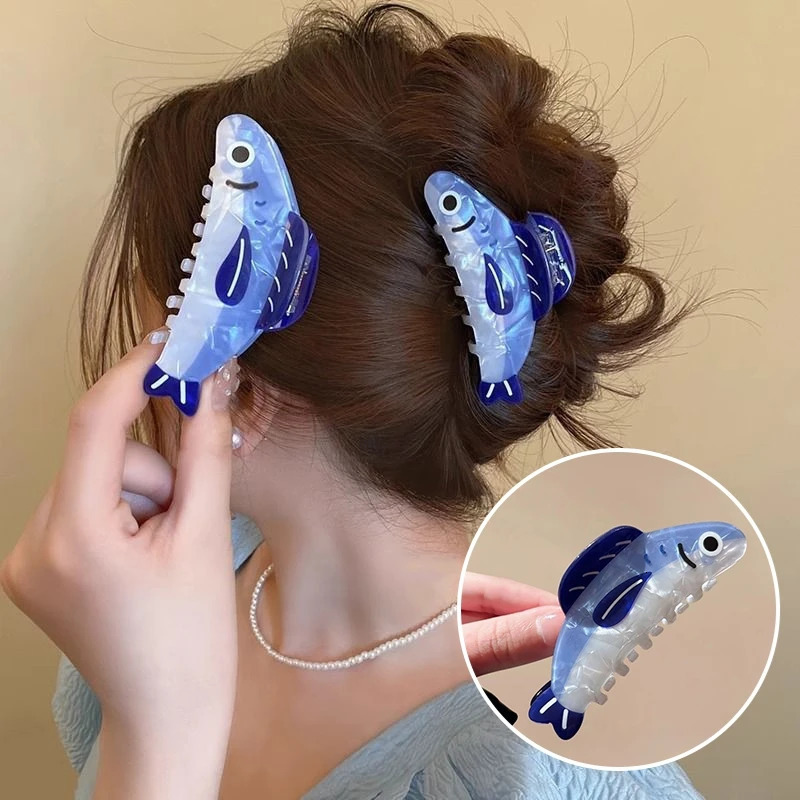 2026 Creative Ocean Sardine Clip Hair Clip Cute Texture Shark Clip Ponytail Clip Hair Ornaments Female260528BJ - view 3