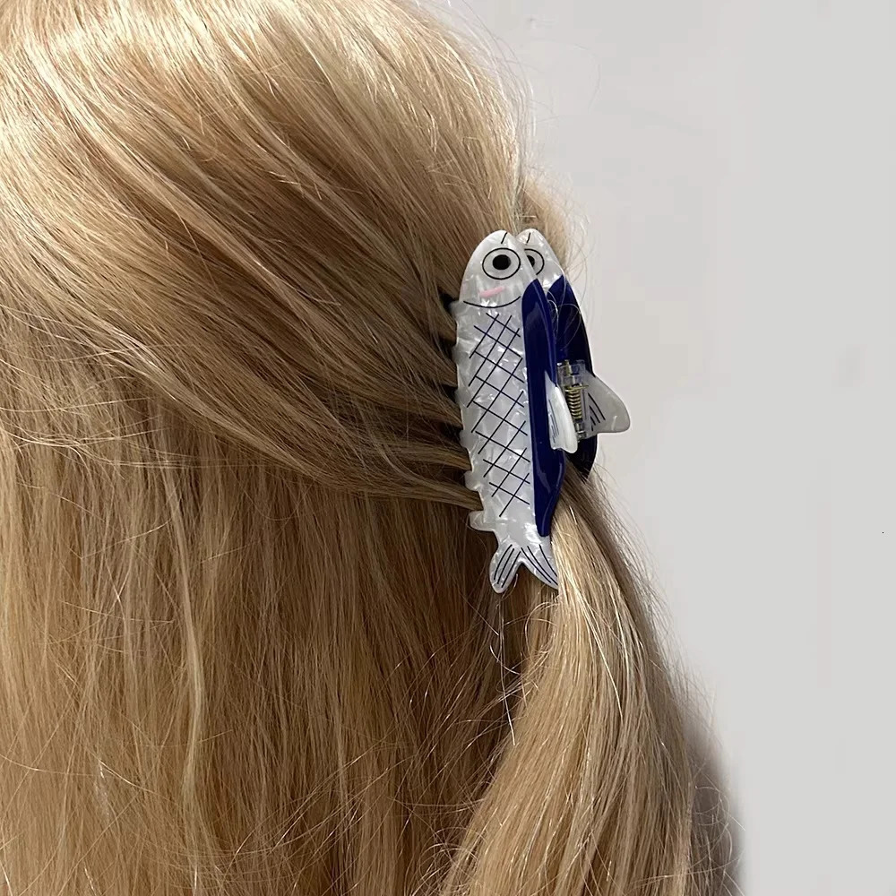Creative Sardine Ocean Fish Hair Clips Acetate Claw Clips For Women Funny Sea Animals Hair Accessories Crab Claw Hair Holder260528BJ - view 3