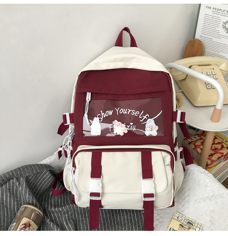 Korean-style college-style backpack with a balance of sweet and salty colors suitable for energetic girls for outings classes and commuting 230720