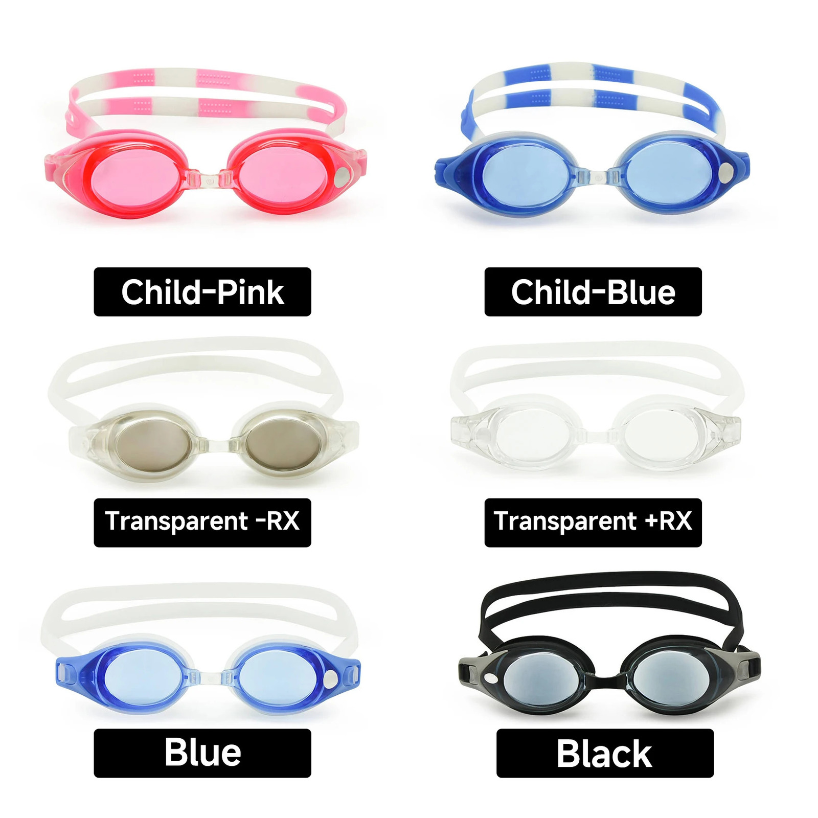 Optical Swim Goggles Rx Prescription Swimming Glasses Adults Children Different Strength Each Eye with Free Ear Plugs 260622 - view 3