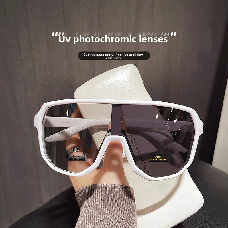 Luxury Men's Designer Sunglasses Women's Fashion Mountaineering Large Frame Integrated Widening Windproof Goggles Polarized Outdoor Cycling  - view 3