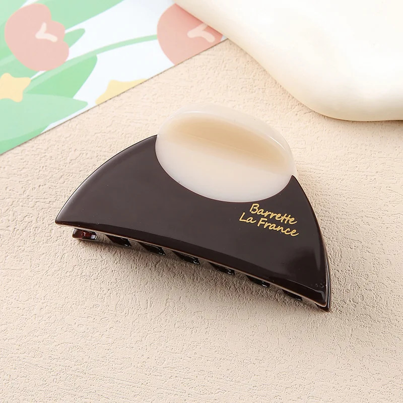 2025 Elegant Vintage French Hair Clip Two-Tone Wood Marbled n Hair Claws Casual Daily Cute Hair Clips Hair Accessories260528BJ - view 5