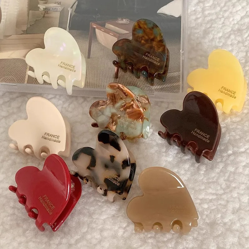 35cm Small Hair Claw Acetate Hair Crabs for Girls Cute Heart Shaped Hairclips Women Hair Accessories Hairpins Clips260528BJ - view 5