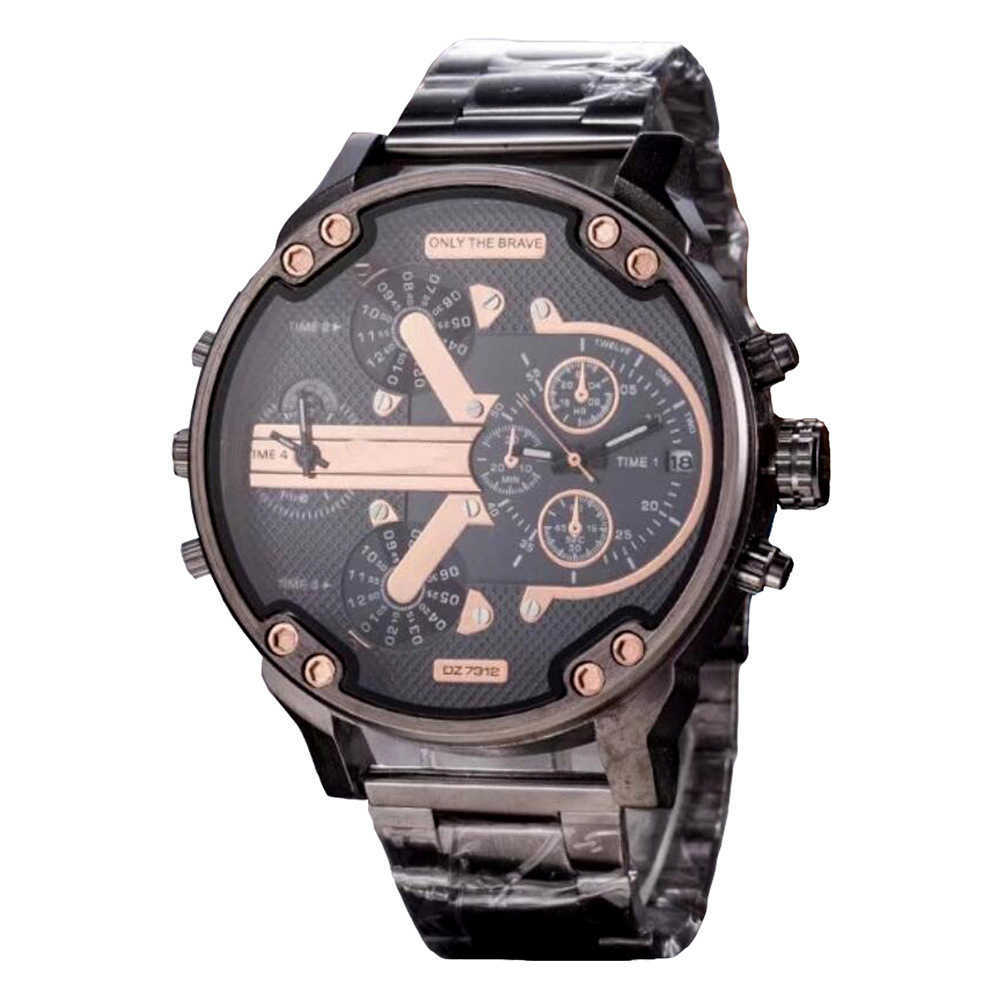 Huge Two Time Zone Mens Watches Top Luxury Brand M Quartz Big Size Watch Individuality Large Men Military Wristwatch X250904