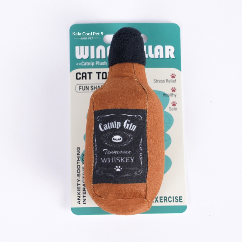 2026 New Bottle Shaped Catnip Plush Cat Toy with Crinkle Sound, Interactive Bite Resistant Chew Pillow, Pet Toy for Cats Relieving Boredom Supplies - view 5