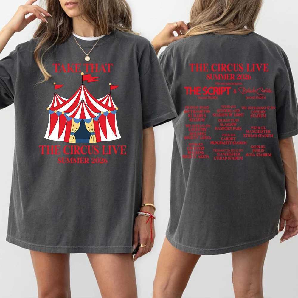 Take That Circus Vintage Summer 2026 Tour T-Shirt TT Party MUsic Band Concert Tee Trendy Unisex Short SLeeve Summer Tops M260603