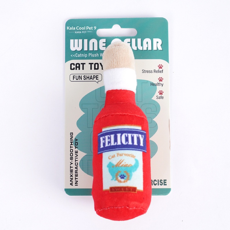 2026 New Bottle Shaped Catnip Plush Cat Toy with Crinkle Sound, Interactive Bite Resistant Chew Pillow, Pet Toy for Cats Relieving Boredom Supplies - view 7
