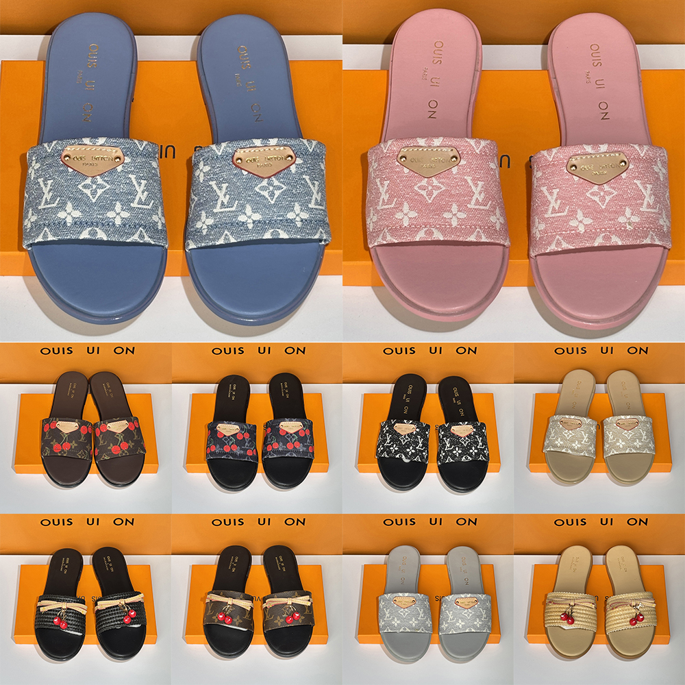 designer shoes new designer sandals women cowboy flat slippers old flower brown sandals summer beach slides genuine leather sandals classic designer shoe size 35-42