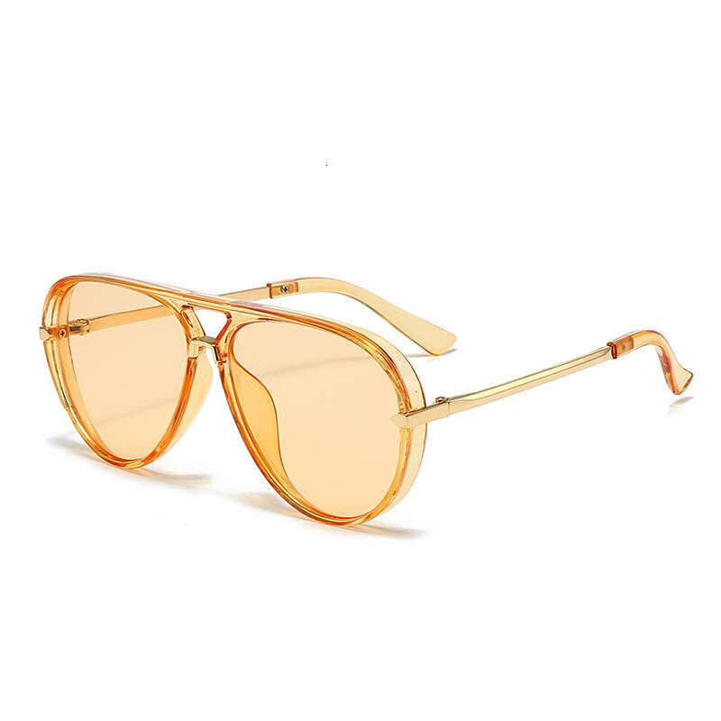 Luxury Brand Designer Sunglasses Unisex Double Bridge Pilot Sunglasses Transparent Green Frame Gold Metal Temples Gradient Green Lens UV400 Outdoor Dr