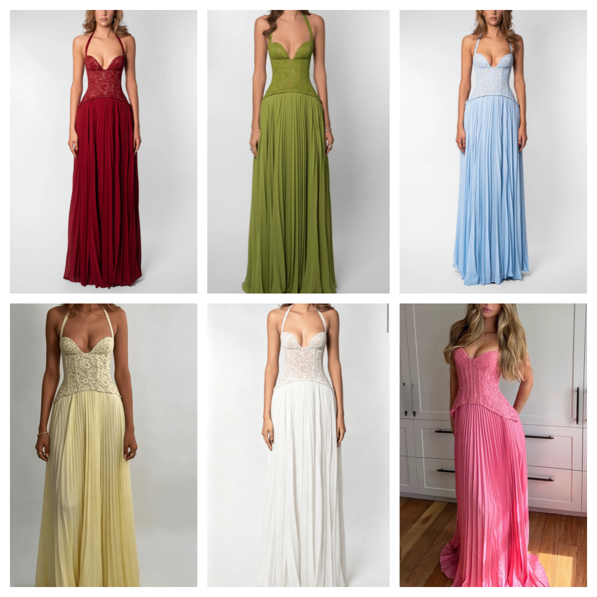 Casual Dresses Green Fishbone Corset Halter Maxi Dress Women Backless Off Shoulder Pleated Patchwork Slim Lady Christmas Party Gown