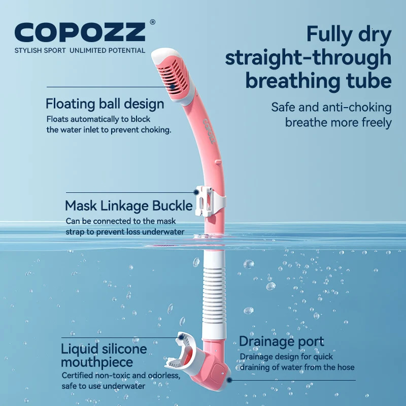 COPOZZ Professional Diving Mask Full Vision Mask Underwater Snorkel Mask Set Swimming Snorkel HD Anti Fog Diving Equipment 260603BJ - view 4