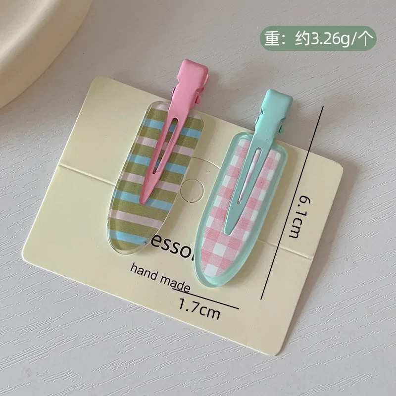 2/4pcs Candy Color Fruit Hair Bang Clip Summer Hairpin No Crease Acrylic Barrette Hair Side Clamp For Girl Hair Accessories260528BJ - view 7