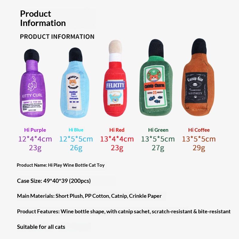 2026 New Bottle Shaped Catnip Plush Cat Toy with Crinkle Sound, Interactive Bite Resistant Chew Pillow, Pet Toy for Cats Relieving Boredom Supplies - view 3