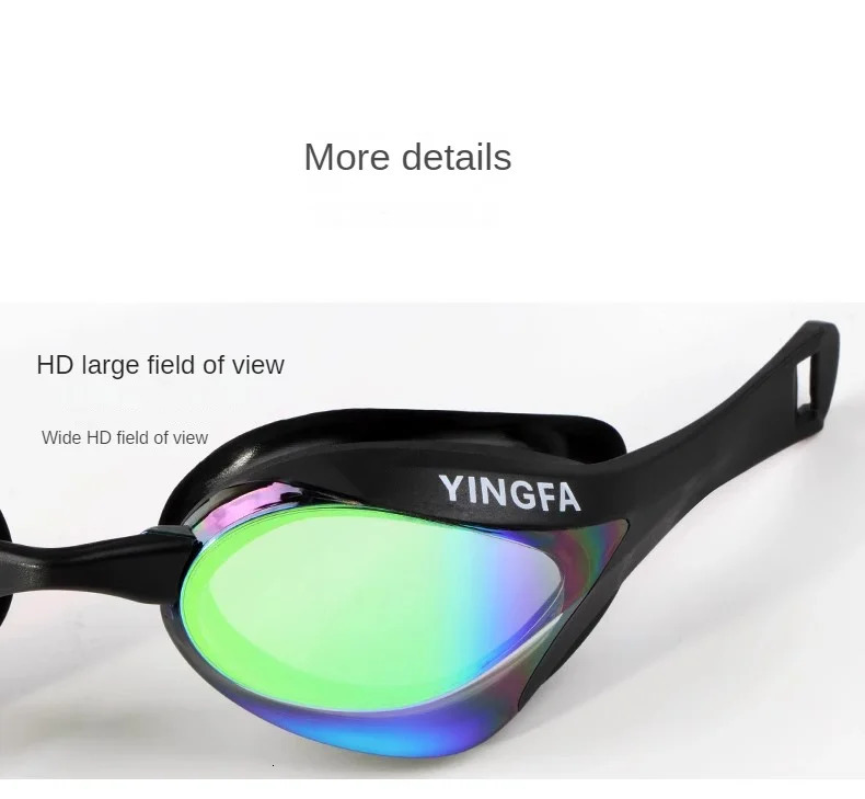 Yingfa Professional Swimming Goggles Waterproof Racing Electroplating AntiFog Diving Glasses With Replaceable nose buckle 260622 - view 5