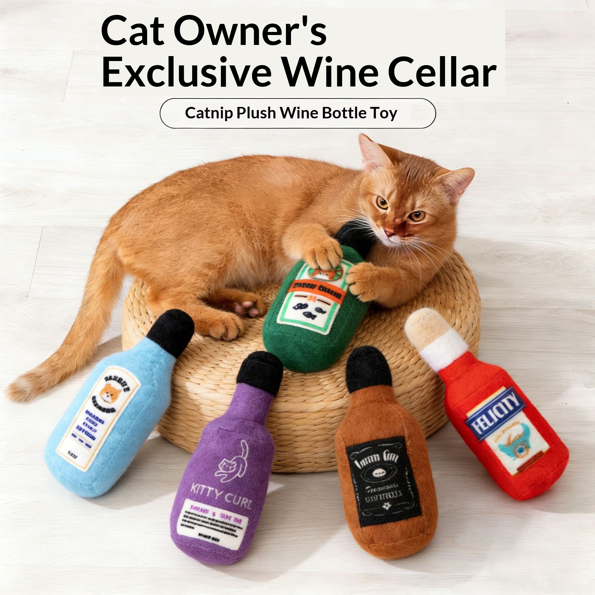 2026 New Bottle Shaped Catnip Plush Cat Toy with Crinkle Sound, Interactive Bite Resistant Chew Pillow, Pet Toy for Cats Relieving Boredom Supplies